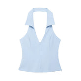Light blue halter top